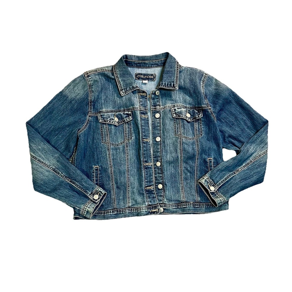 Maurice's Casual Button Up Long Sleeve Denim Jacket Womens Size Medium M Blue - Picture 1 of 5